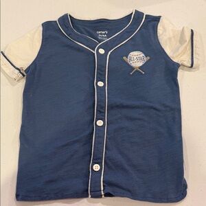 Carter's Navy and White All-Star Button Down Shirt